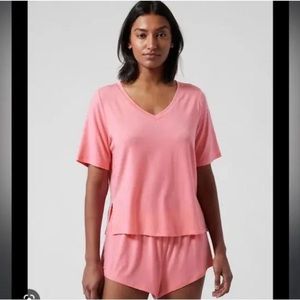 ATHLETA NWT Pink Nighttime Bliss Sleep Tee Size Medium